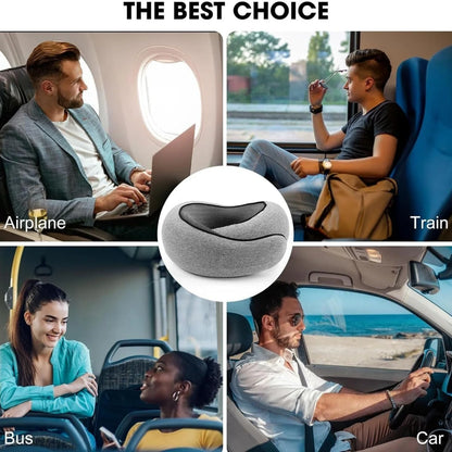Memory Foam Neck Travel Pillow - Ergonomic and Compact Design for Comfort During Air Travel, Car Rides, and Home Use